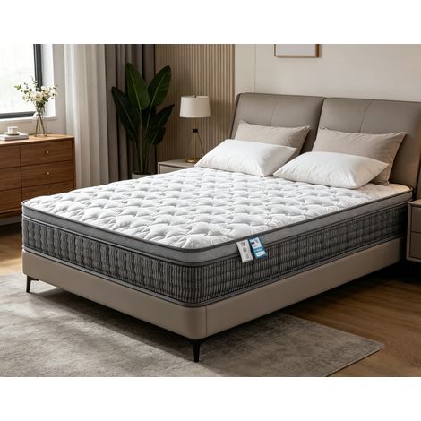 Matelas ressorts ensachés 160x200 cm – Épaisseur 25 cm – 7 zones différenciées – Conception ergonomique - Orthopédique - Anatomique - Antibactérien (1/4)