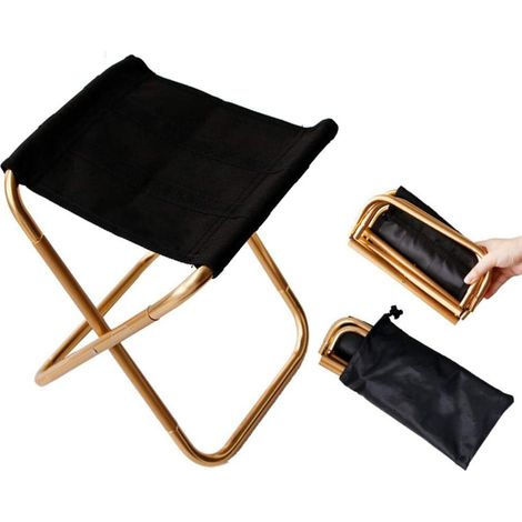 Tabouret Pliable - Aluminium - 24.8 x 22.5 x 27 cm - Charge Max 81 kg - Pour Jardin Plage Randonnée Camping Pique-Nique - 1 Pièce (1/5)