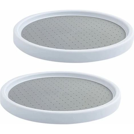 2 Pièces Plateau Tournant en Plastique pour Epices, Rotatif à 360°Plateau Tournant Epices Rangement Rond, Etagere a Epices Plateau Pivotant, Plateau Tournant Placard Cuisine pour Réfr (1/5)