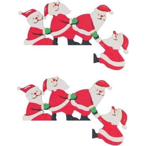 Décoration Cadre Porte Noël - Bois Épais 19,8 x 12 cm - Pour Porte Maison Fenêtre Mur Jardin - 2 Pièces (1/4)