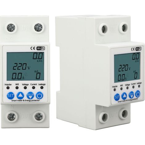 Interrupteur de protection contre les fuites de courant Wi-Fi avec télécommande intelligente et disjoncteur à réarmement automatique, 220 V CA, 63 A (1/5)