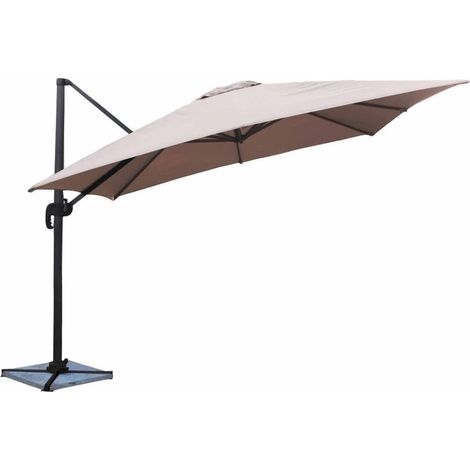 Signature Weave 3 x 3m Square Cantilever Parasol Sun Shade Umbrella Beige Canopy