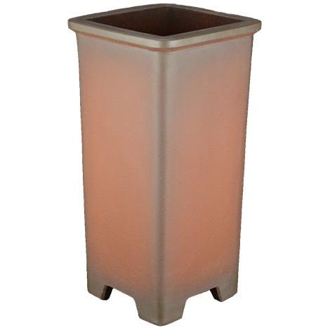 Vaso per bonsai quadrato (stile a cascata) in gres 11,5x11,5x26,5 cm - B142 (1/2)