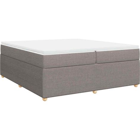 Maison Exclusive - Cama box spring con colchón tela gris taupe 20