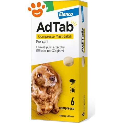 Elanco Dog AdTab Compresse Masticabili (11-22Kg) - Confezione 6 Compresse - Antiparassitari CANE