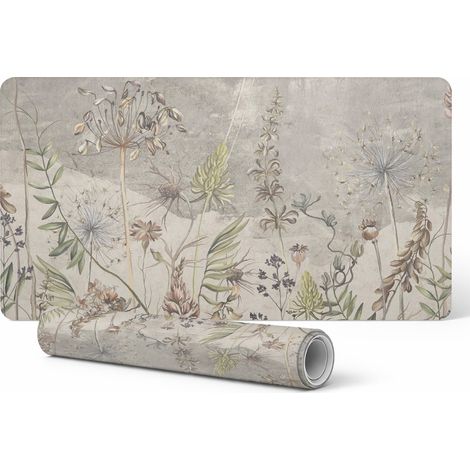 Alfombrilla protectora decorativa para mesa de oficina, estampado vegetal, estilo vintage, 100x50 cm (1/5)