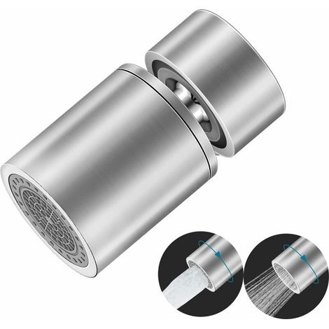 FM22 Mousseur Robinet,Economiseur D'eau Pour Robinet en Deux Modes de Débit D'eau,Brise Jet Robinet Cuisine avec Rotation à 360°, -- (1/5)