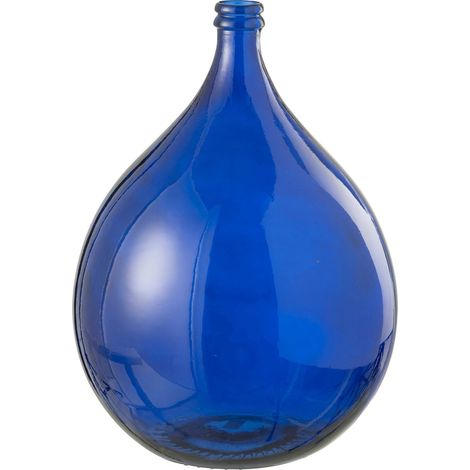 Vase décoratif en verre bleu profond pour une touche d élégance - Bleu profond translucide (1/2)