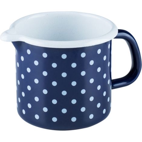 Riess Schnabeltopf Ø10cm 3/4L Pünktchenblau Emaille