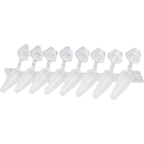 -Tubes - 0,2 ml -Tubes à paroi mince, plaquettes de 8 -Tubes avec bouchons plats à rabat (125 plaquettes/boîte) (1/4)