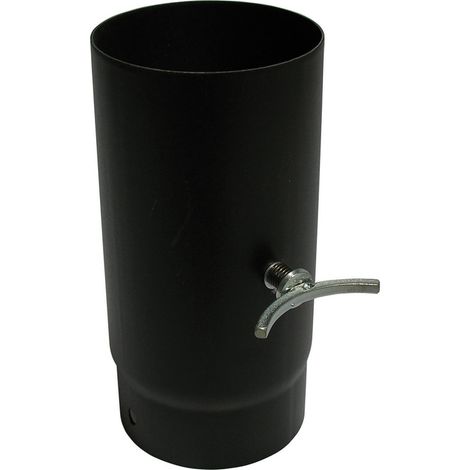 Tubo porcellanato h.250 c/valvola di regolazione scarico diam.150 nero opaco (1/2)