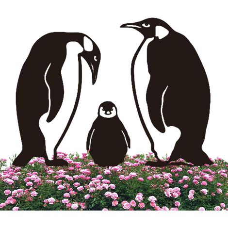 Metal Penguin Art Garden Rustikaler Horizontaler Penguin