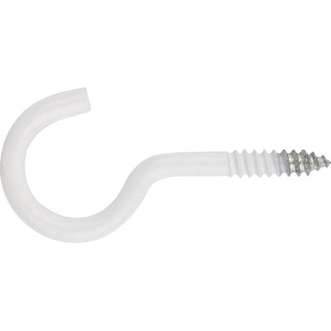 20 Œillet ouvert, fileté laqué blanc, 18x50 mm, fixation menuiserie bricolage