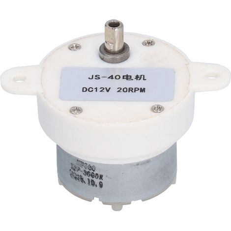 Moteur à engrenages DC 12V 20RPM JS‑40, réducteur en plastique pour jouets, équipements et machines (1/5)