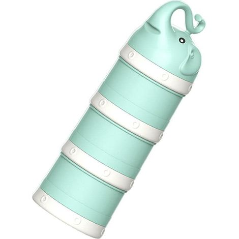 Réservoir de stockage de lait pour bébé portable à 3 couches (éléphant vert),