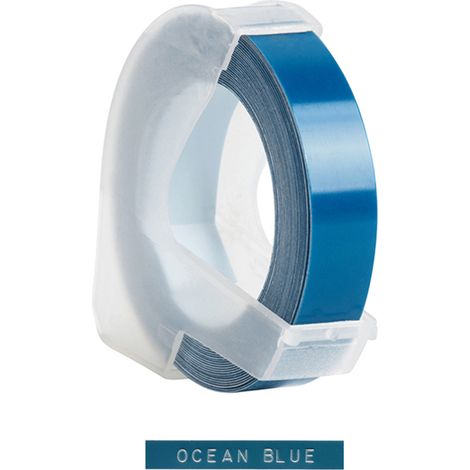 Ruban adhésif en relief 3D pour étiqueteuse DYMO 12965 1610, recharge 9,8 pi x 3/8 po, 1 rouleau bleu océan (1/4)