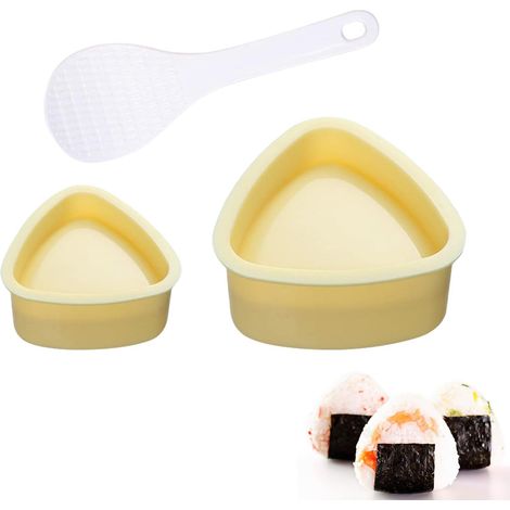 Moule à Sushi Triangulaire, Moule à Boules de Riz Bento Onigiri, Triangle Sushi Mold avec Cuillère, Fabricant d'Onigiri, Mold pour Boule Riz DIY Cuisine Familial, Outils de Cuisine Japonaise, 3 Pièces (1/5)