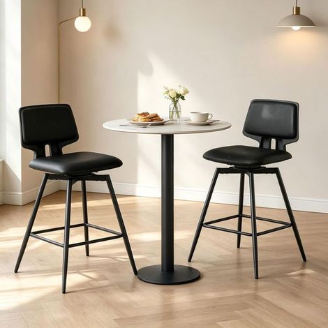 Tabouret de bar - WESTYLE - Style moderne - Dossier ergonomique - Assise 65,5 cm - Rotatif 360° (1/5)