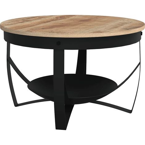 Couchtisch Ø68x43 cm Raues Mangoholz