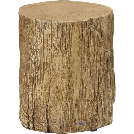 Table basse Ø40x40, plateau effet bois brut table basse salon, finition imperméable, pieds réglables, structure béton robuste (1/5)