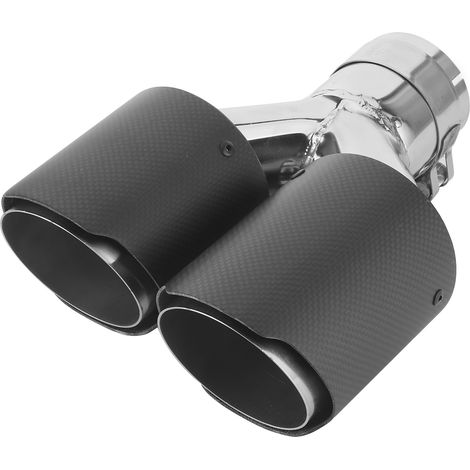 Embout d'échappement double en fibre de carbone, universel pour voiture, montage côté gauche, acier inoxydable (1/5)