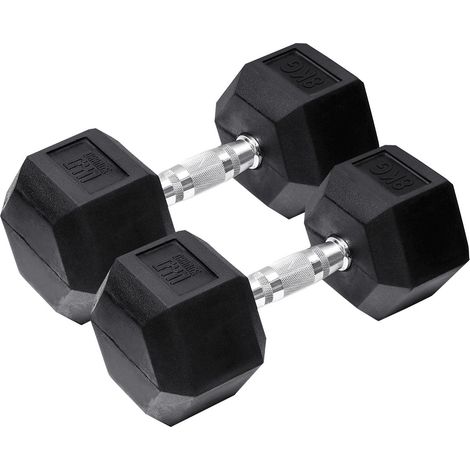 Orange Gym - Manubri esagonali - 8 kg - set da 2 (1/2)