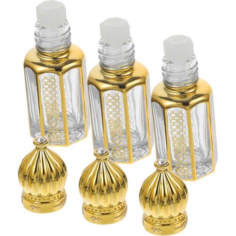 Lot de 3 petits flacons vides en verre à bille, pour huiles essentielles, parfum et produits cosmétiques (1/5)