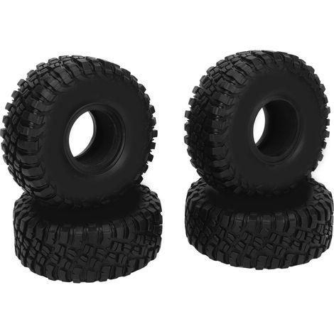 Lot de 4 pneus en caoutchouc de 1,9 pouce pour crawler RC SCX10 1/10 : traction et absorption des chocs supérieures. (1/5)