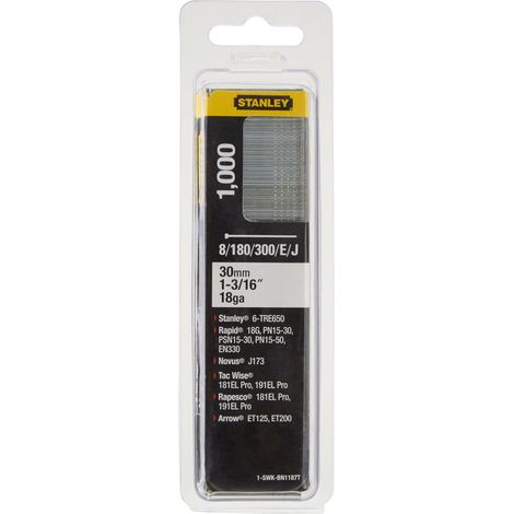 Grohe – Boîte de 1000 clous à tête bombée 30mm – Pour agrafeuses Stanley, Rapid, Novus – Acier galvanisé pour bois dur