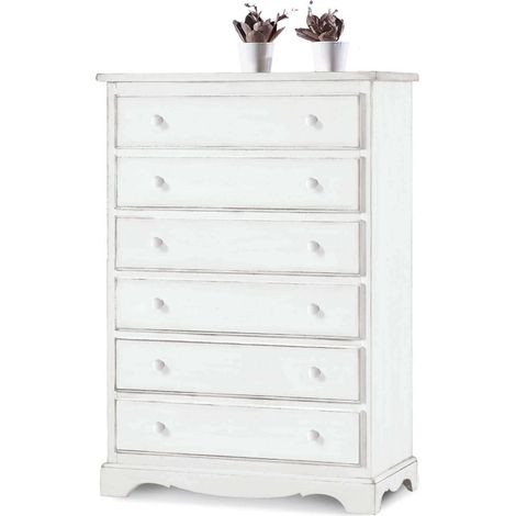 KENDRA - cassettiera in legno massello cm 97 x 49 x 140 h