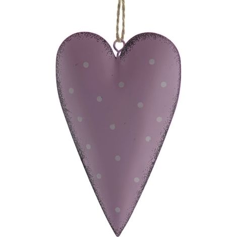 SCHEULEN Herzanhänger Lila mit hellen Punkten 11 cm - Metall