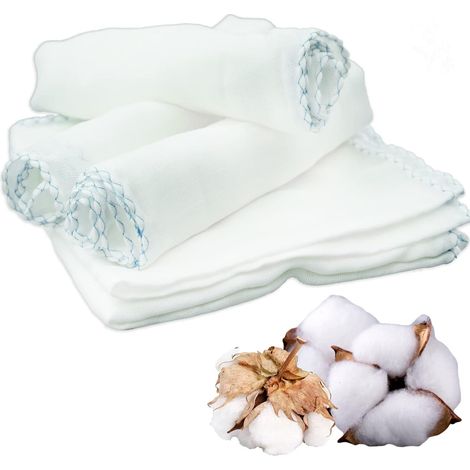 10PCS Coton Gant de toilette, blancs, pur coton, non-toxiques/lingettes pour bébés/mouchoirs/serviettes tout usage (1/5)