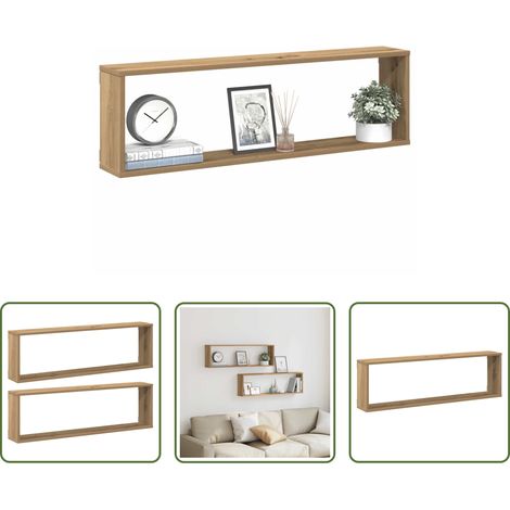Rangement - Étagères cube murales 2 pcs chêne artisanal bois ingénierie (1/5)