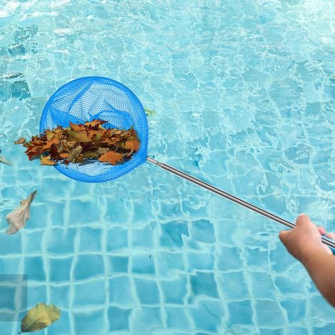2 Pièces Epuisette Piscine, Filet Piscine Télescopique, Épuisette De Fond Piscines, Nettoyage Avec Perche, En Acier Inoxydable, Lang Manche, Pour Étangs À Poissons - (1/5)
