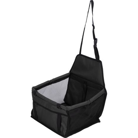 Siège auto pour animaux de compagnie imperméable, respirant, antidérapant, sangles réglables, panier de transport avec laisse de sécurité pour chiot et chat, noir. (1/5)
