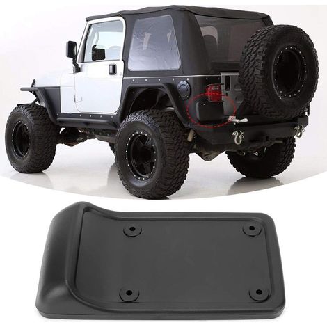 Rear License Plate Bracket, Black ABS Frame Replacement for TJ 1997-2006, Rear License Plate Frame Mounting Compatible with Standard (1/5)