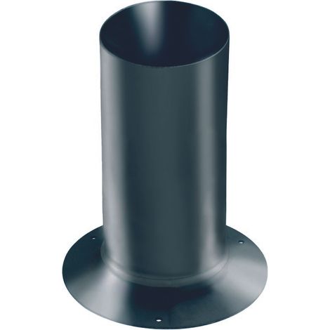Einteiliger Verbinder mit Rosette - Stahl 0,8 l 145 mm Einteiliger Verbinder mit Rosette d.80 - d.est 180 mm sp.0,8 schwarz emai