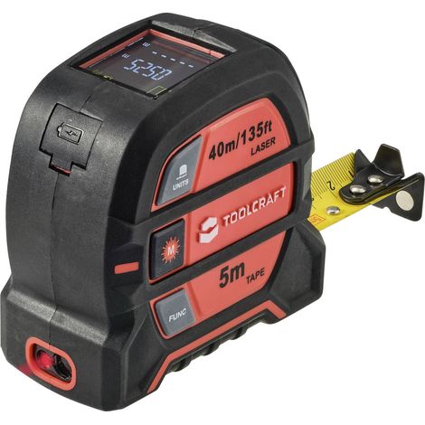 TOOLCRAFT Télémètre laser 2 en 1 max. 40 m avec mètre à ruban C834912 (1/5)