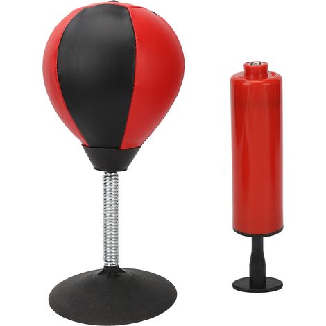 Tableau de frappe de boxe antidote au stress, sac de frappe de bureau avec ventouse large, équipement d'intérieur rouge-noir (1/5)
