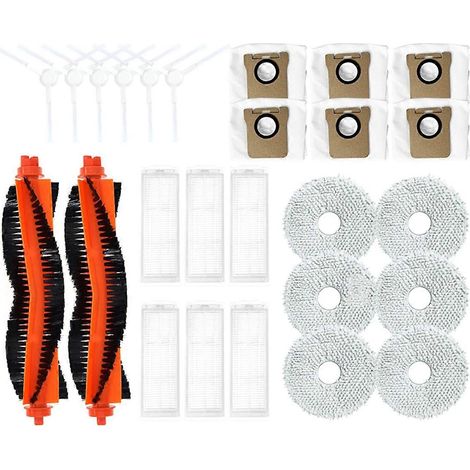 Pour aspirateur robot Xiaomi : brosse principale latérale, filtre HEPA, lingette de nettoyage et sac à poussière (1/5)