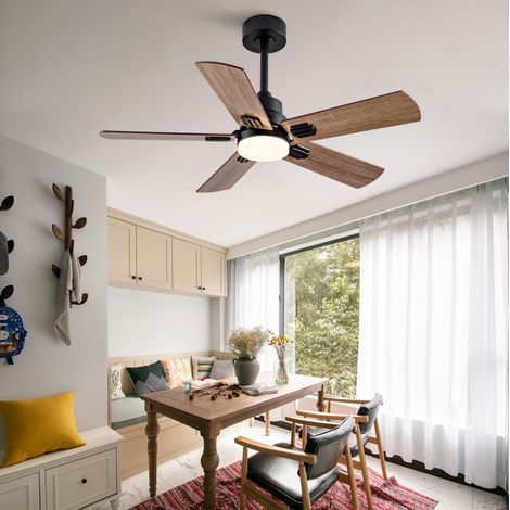 Ventilatore da soffitto con luce 42 pollici nero OKMYHOME (1/5)