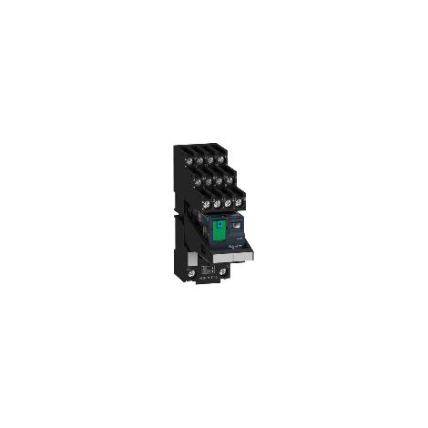 Zelio Relay RXM - relais sur embase cont séparés - 4OF - 6A - test+DEL - 24VDC