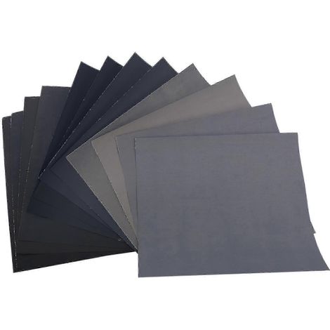 Paquet de 12 feuilles de papier de verre à grain fin 1500-7000, adapté à une utilisation à sec et à l'eau. (1/5)