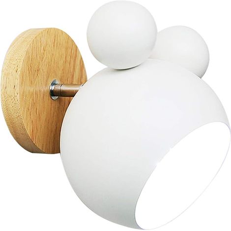 Lampe de lecture – Idéale pour le chevet – Adorable ours en bois – Applique d'intérieur – Blanc (1/5)