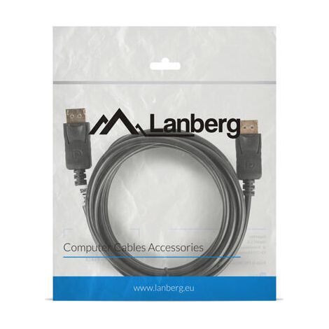 Cable DisplayPort Lanberg M/M de 3 m 4K v1.2 negro (1/4)
