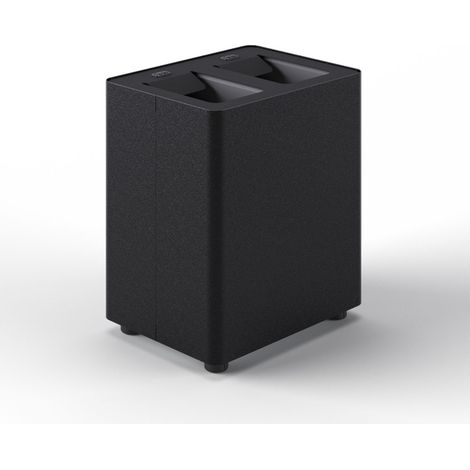 Pattumiera a 2 Scomparti Totale 16 L 33x25,5x39 cm con Contenitori Interni in Acciaio Verniciato Nero