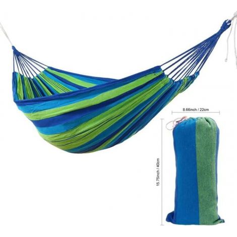 Filiyano-Hamac 280x150cm en toile, 2 personnes, charge maximale 200kg, idéal pour les loisirs en terrasse, léger. (1/5)