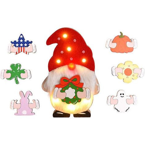 Ornement lumineux en bois pour poupée DIY, décoration de fête de Noël (1/4)