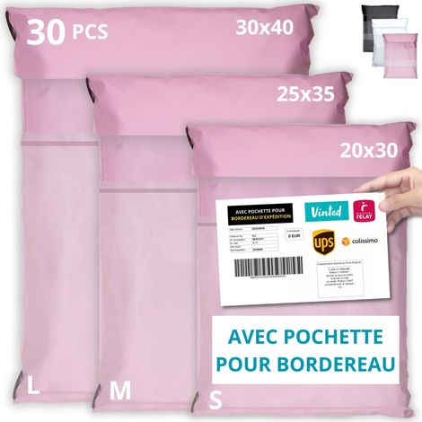 EMBALLAX - pour Bordereau - Taille S/M/L - Résistante, Opaque, Imperméable - Enveloppe Plastique Expédition - Emballage Envoie Vetement, Boite, Sac (1/5)