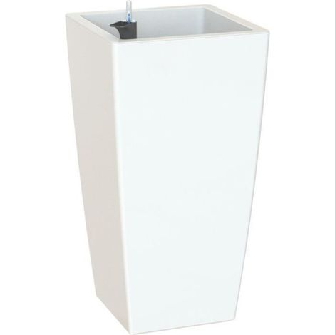 Pot de fleurs ARTEVASI Pisa auto-arrosage carré blanc 45 L plastique résistant aux UV 33 x H61 cm (1/2)